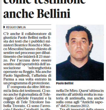 L’accusa chiama come testimone anche Bellini