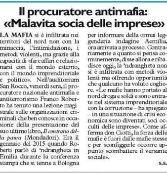 Il procuratore antimafia: “Malavita socia delle imprese”